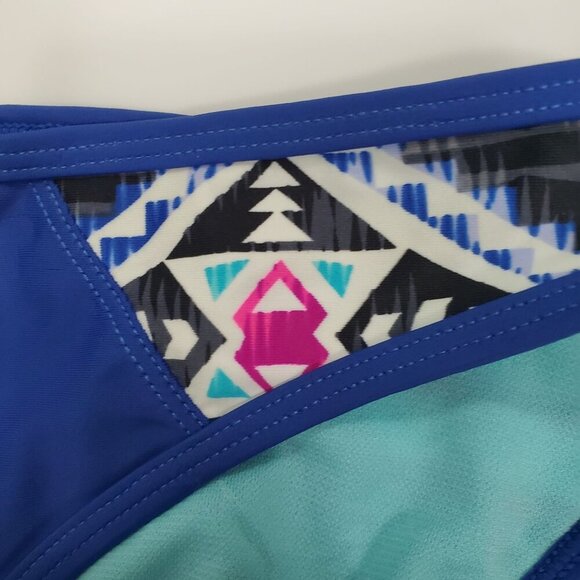 Bingo Surf Women's Blue Southwestern Navajo Print Swim Bikini Bottoms Size S - Picture 3 of 7